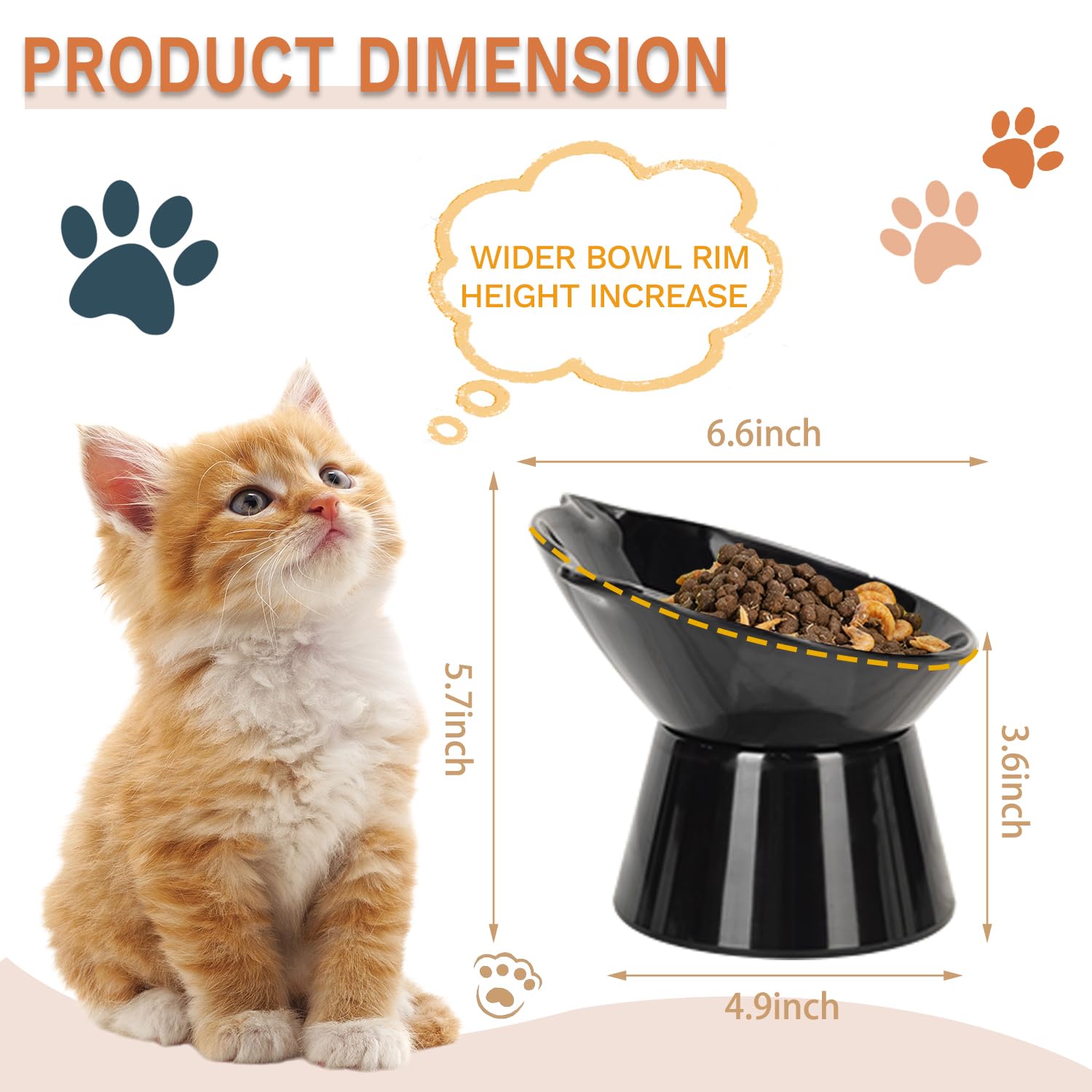 Bol LuckyPots chat avec inclinaison de 15 degrés pour manger facilement.