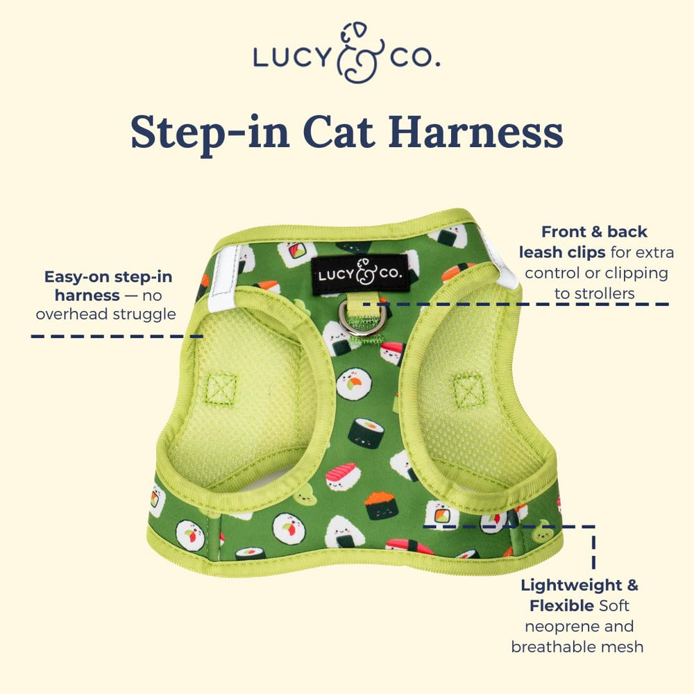 Lucy & Co. harnais-ajustable avec boucle renforcée pour ajustement sûr.