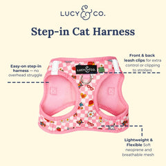 Harnais respirant Lucy & Co avec maillage léger, garde le chat au frais.