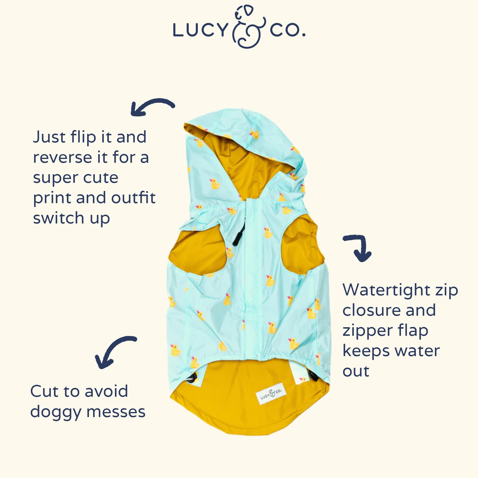 Lucy & Co. Lucky Ducky design réversible, style polyvalent pour sorties quotidiennes