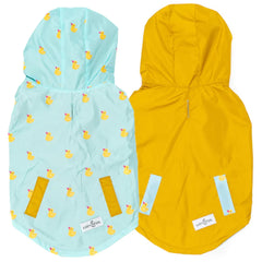 Lucy & Co. Lucky Ducky imperméable pour chien jaune et bleu, protection lors des promenades pluvieuses