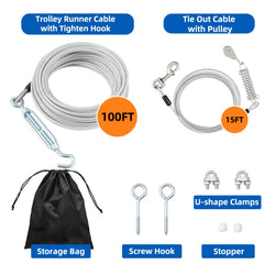 LUFFWELL Câble tie-out de 15 pieds, extension pratique en extérieur.