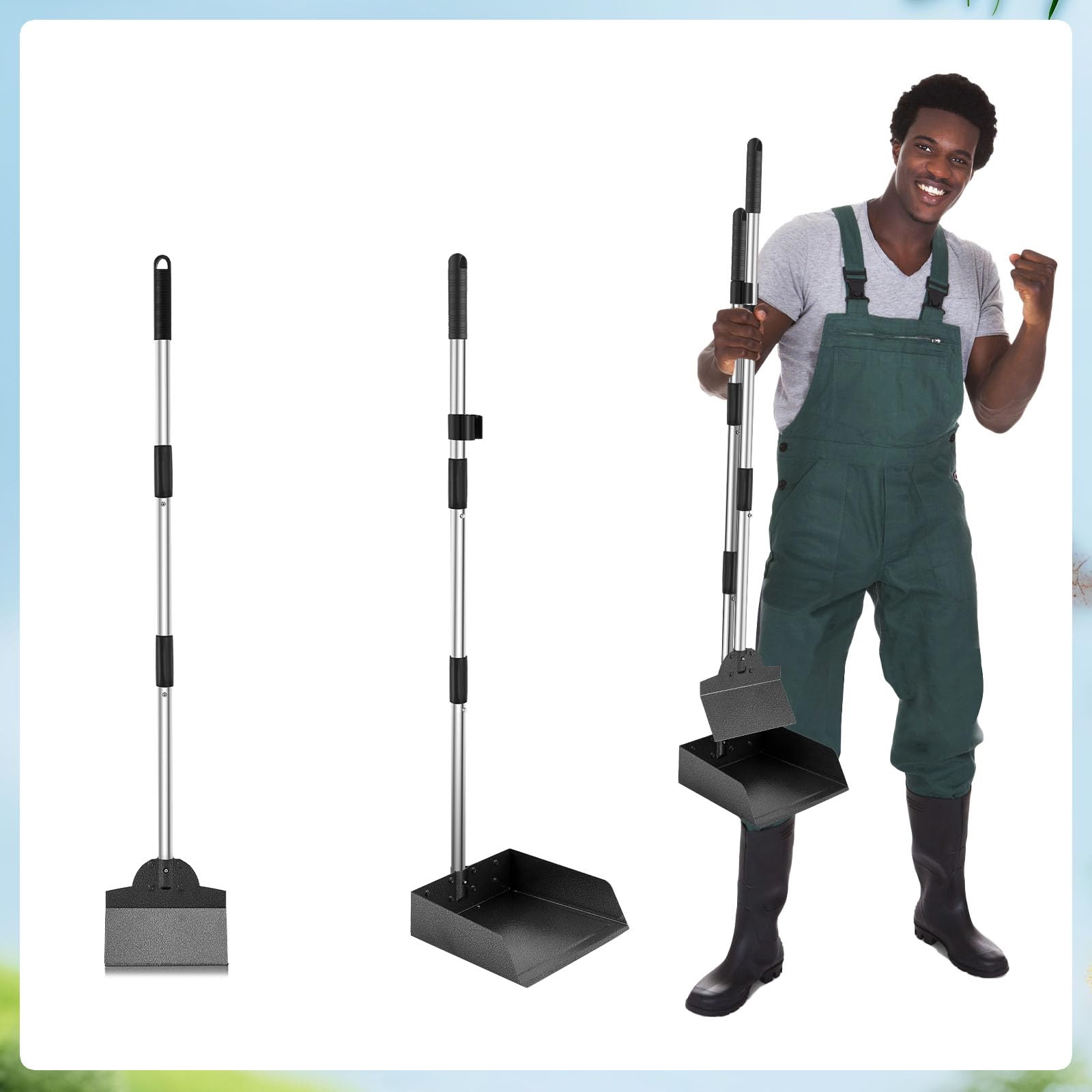 LUFFWELL Ramasseur de crottes – manche reglable en 3 sections, confort.