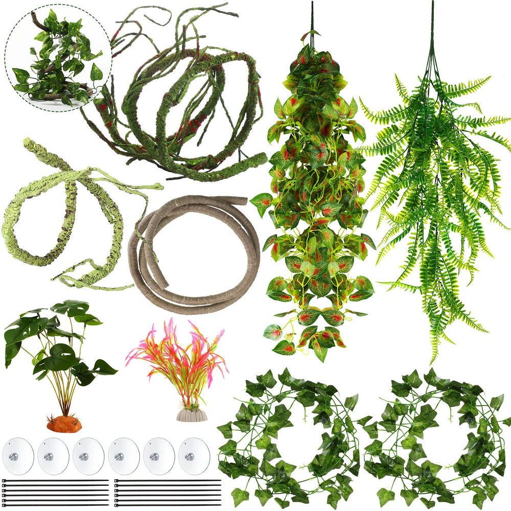 LuinaBio : plantes réptiles jungle flexibles pour un habitat coloré et sûr