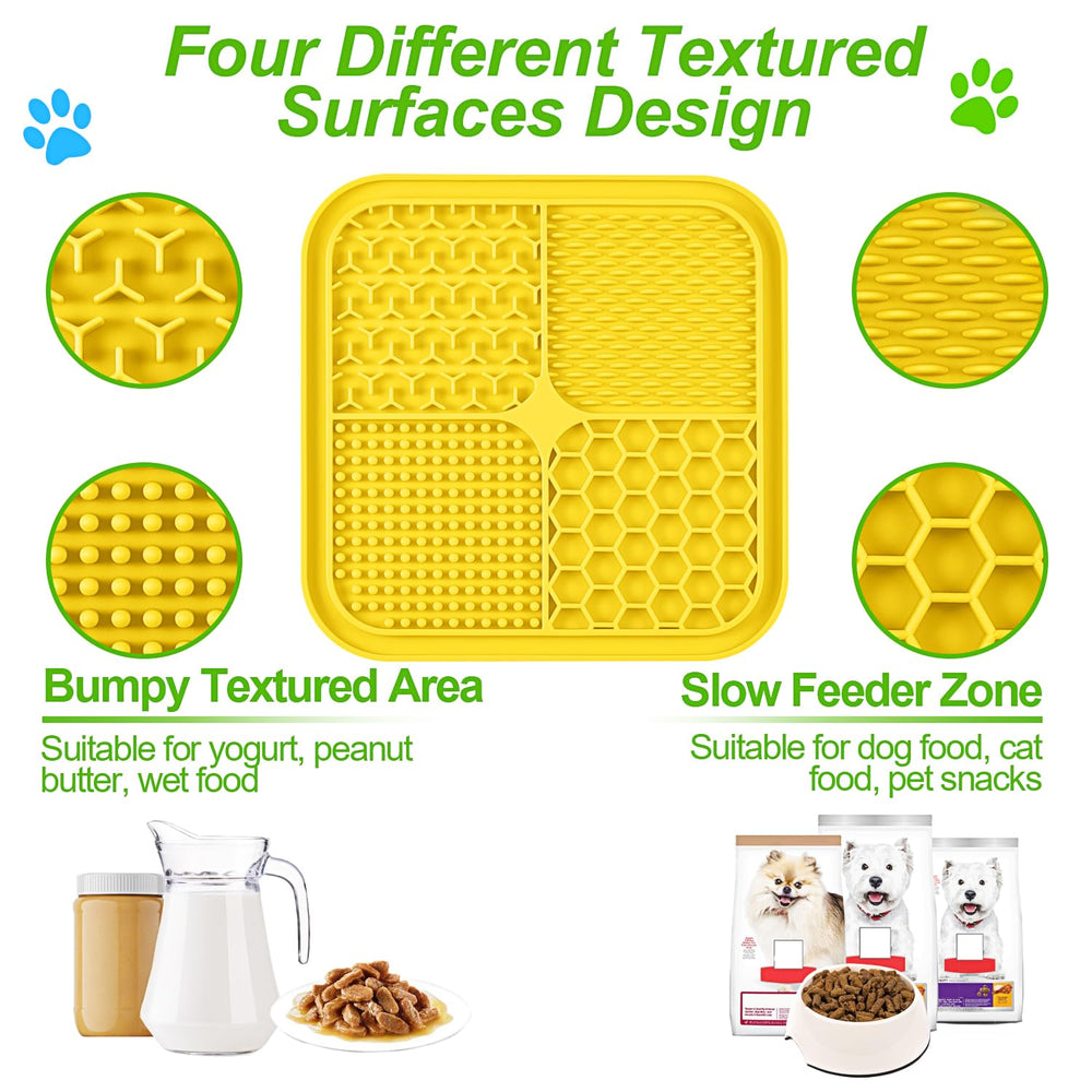 Tapis de léchage LUKITO textures variées, surfaces multiples pour friandises.
