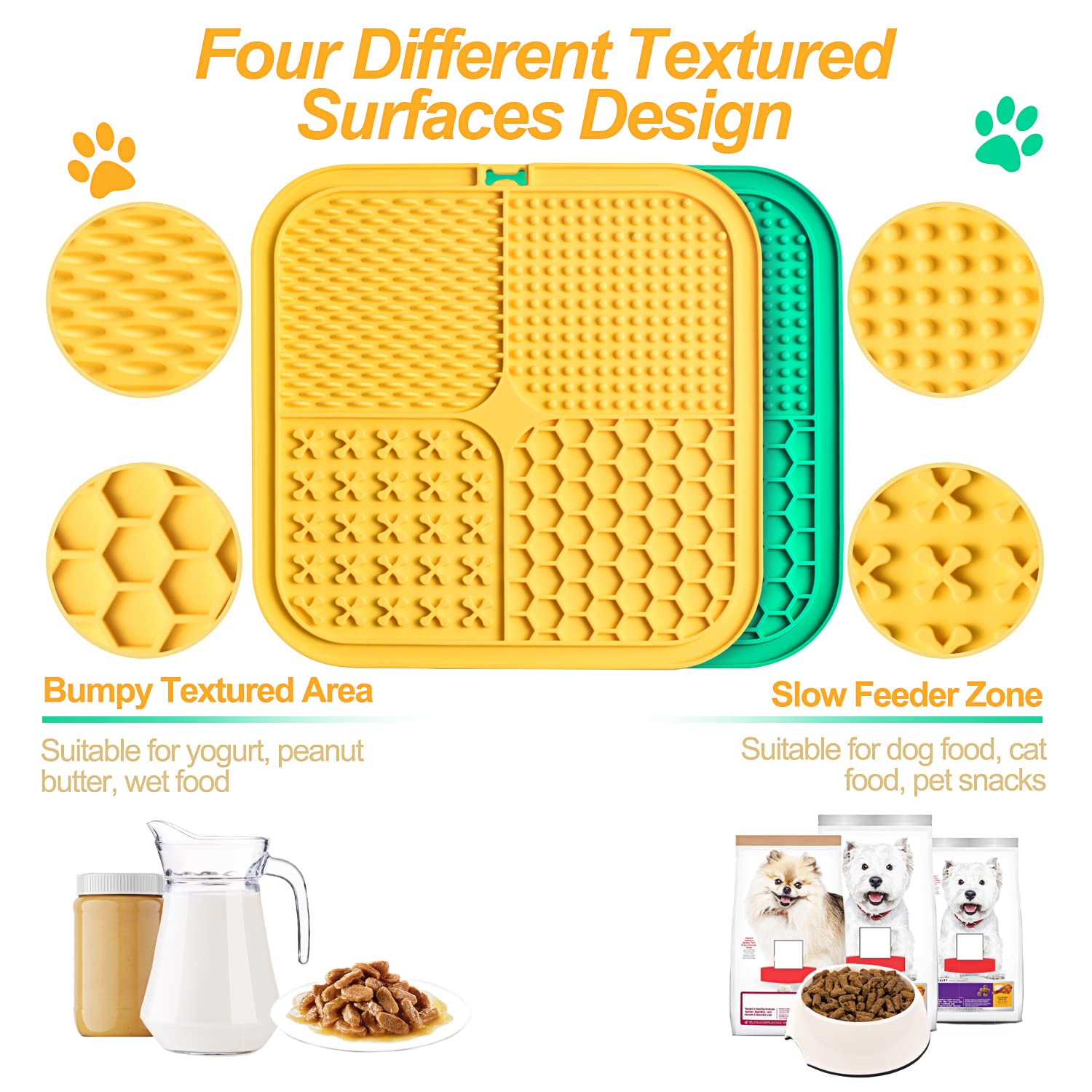 LUKITO tapis-distributeur-lent chiens-chats: prolonge l’alimentation et stimule la curiosité.
