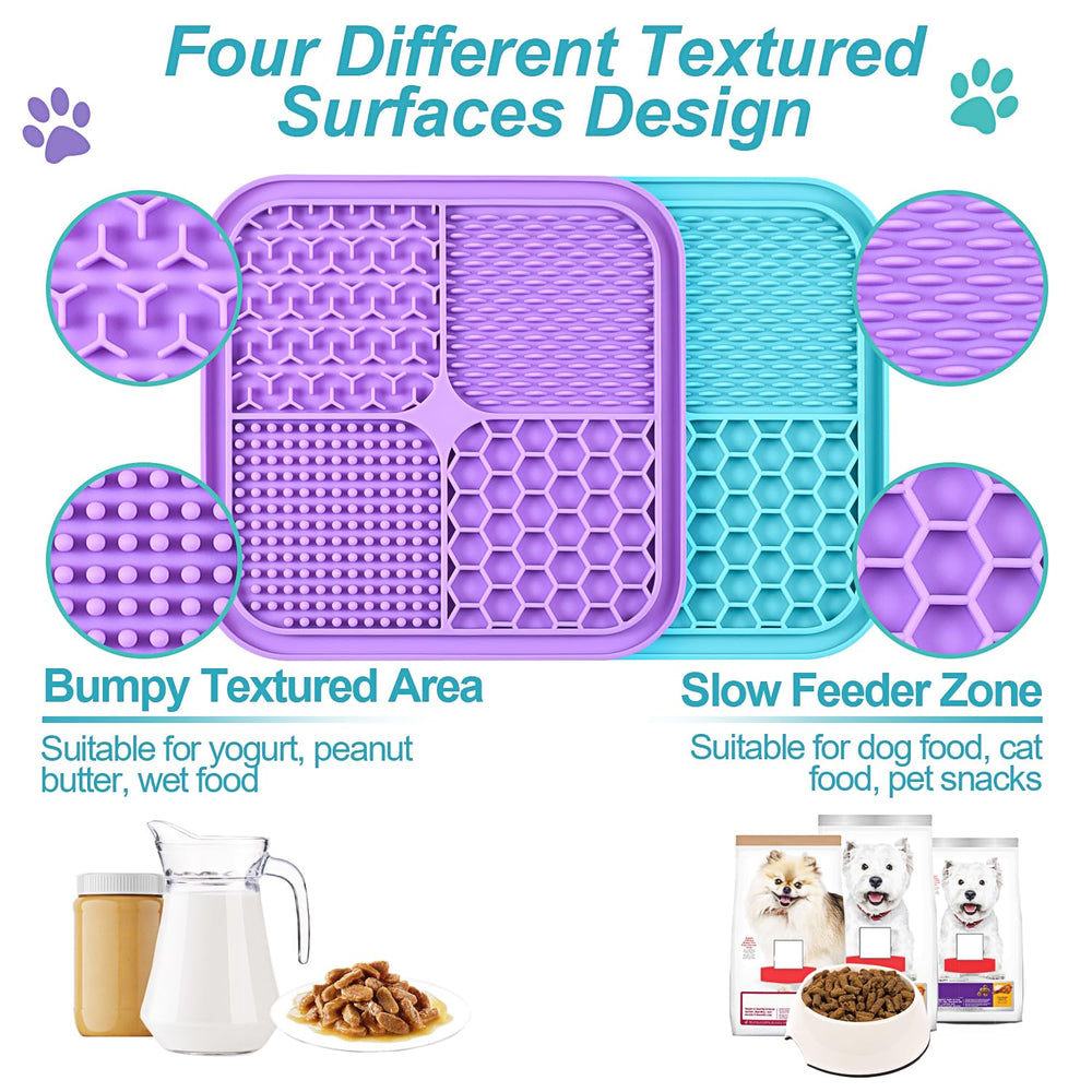 Tapis Lukito à textures multiples pour chiens et chats, idéal pour friandises variées.
