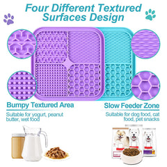 Tapis Lukito à textures multiples pour chiens et chats, idéal pour friandises variées.