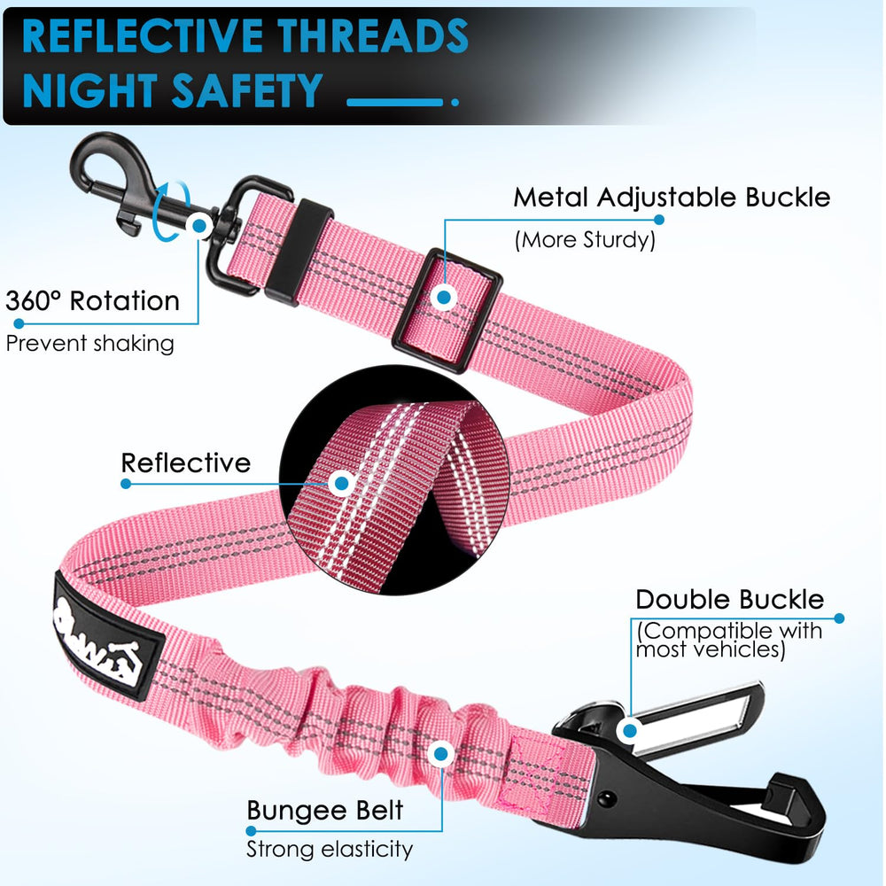 Lukovee attache rotative 360 chien rose, connexion facile et sans enchevêtrement