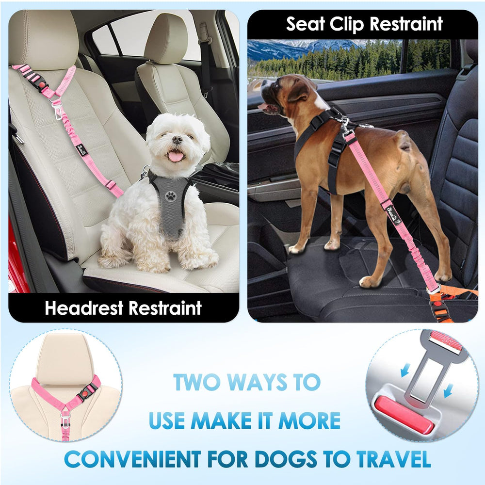 Lukovee boucle rapide de voiture pour chien rose, installation rapide