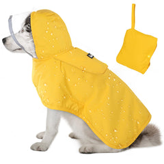 Lukovee chien imperméable jaune avec capuche transparente: protection contre pluie et vent.