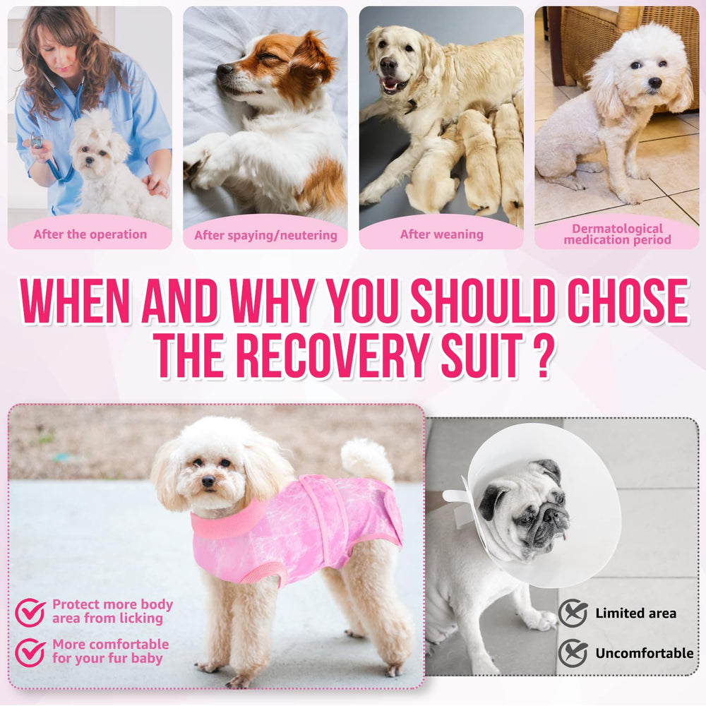 Lukovee combinaison récupération chien taille ajustable pour un bon ajustement.