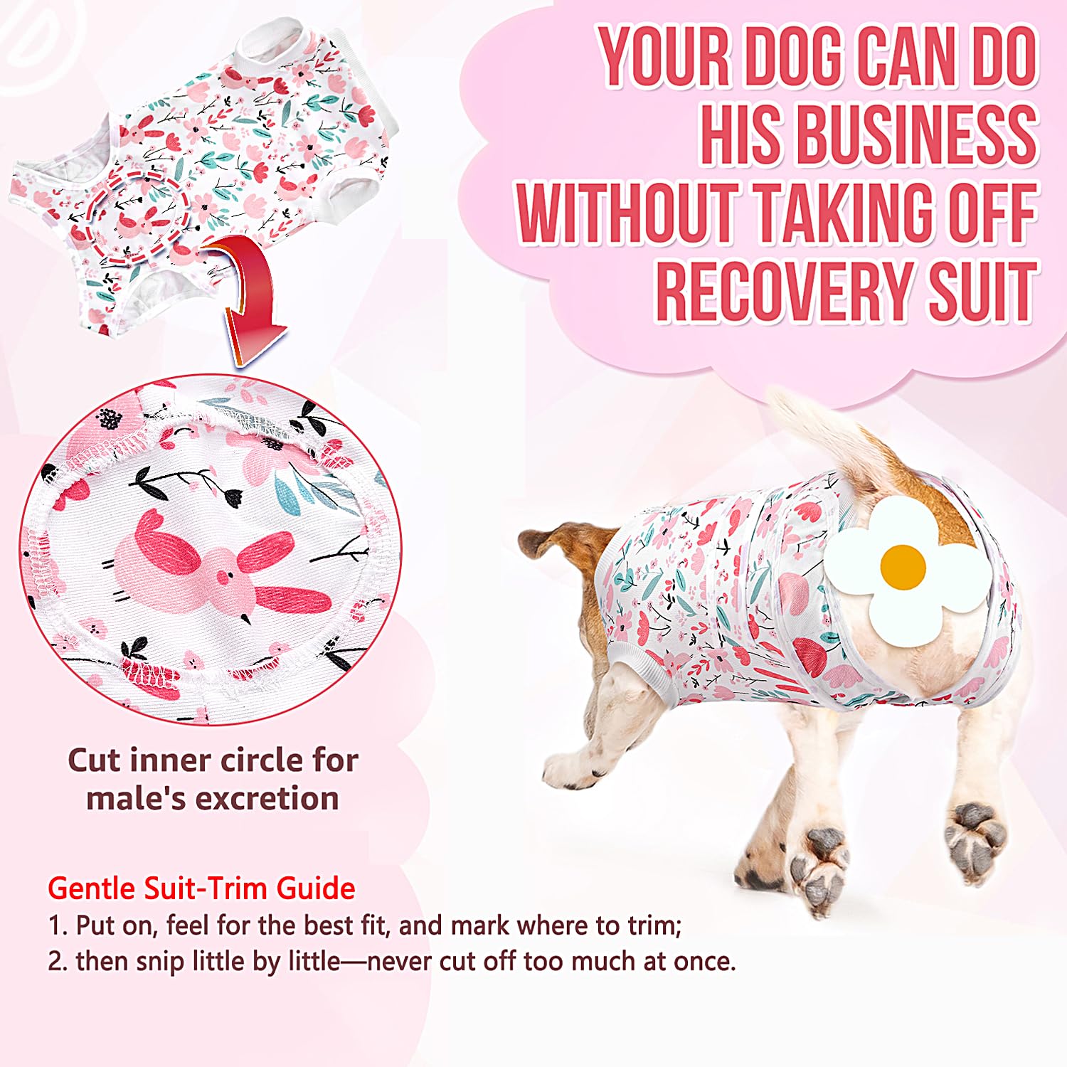 Lukovee combinaison récupération chien ajustement taille, maintien précis.