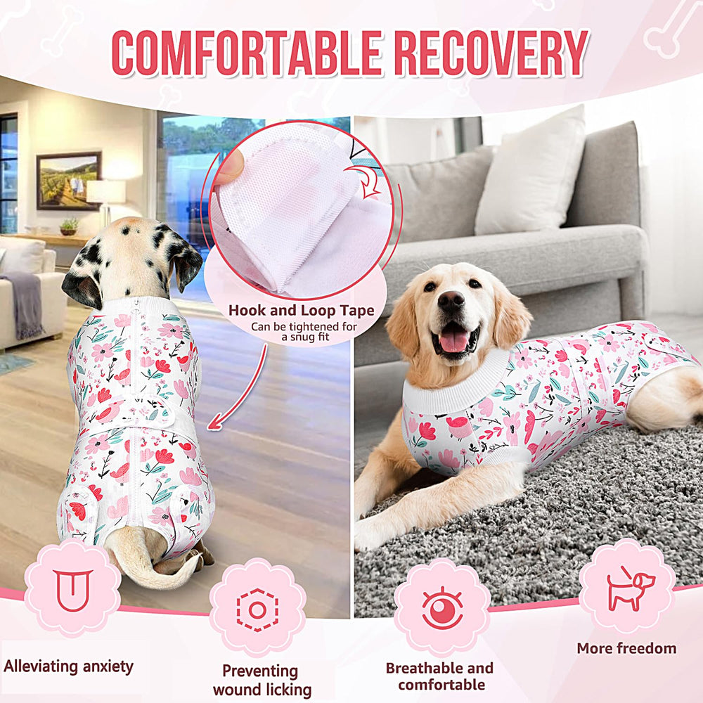 Lukovee combinaison récupération chien tissu doux et respirant en polyester.