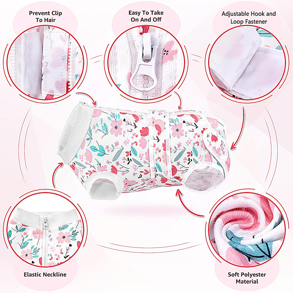 Lukovee combinaison récupération chien design universel, adapté à tous sexes.
