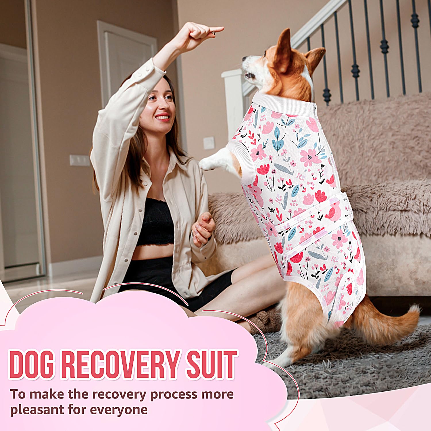 Lukovee combinaison récupération chien usage quotidien, protection légère et pratique.