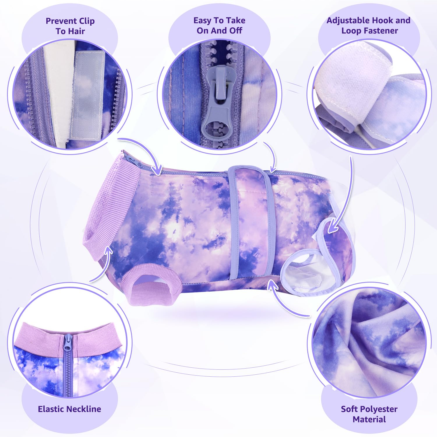Lukovee combinasion-retablissement-chien velcro-dos: fermeture rapide et ajustement.