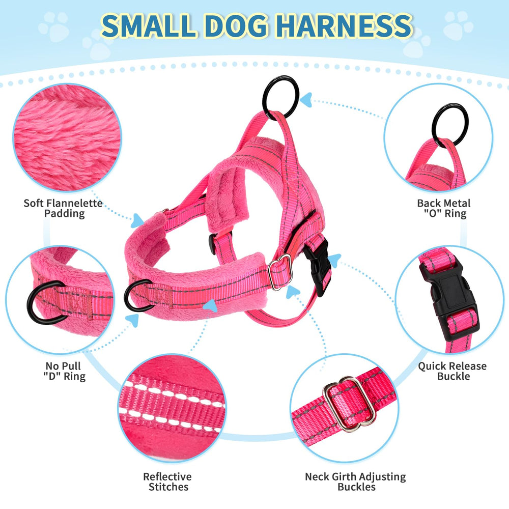 Harnais Lukovee pour petit chien vue arrière, point d'attache stable.