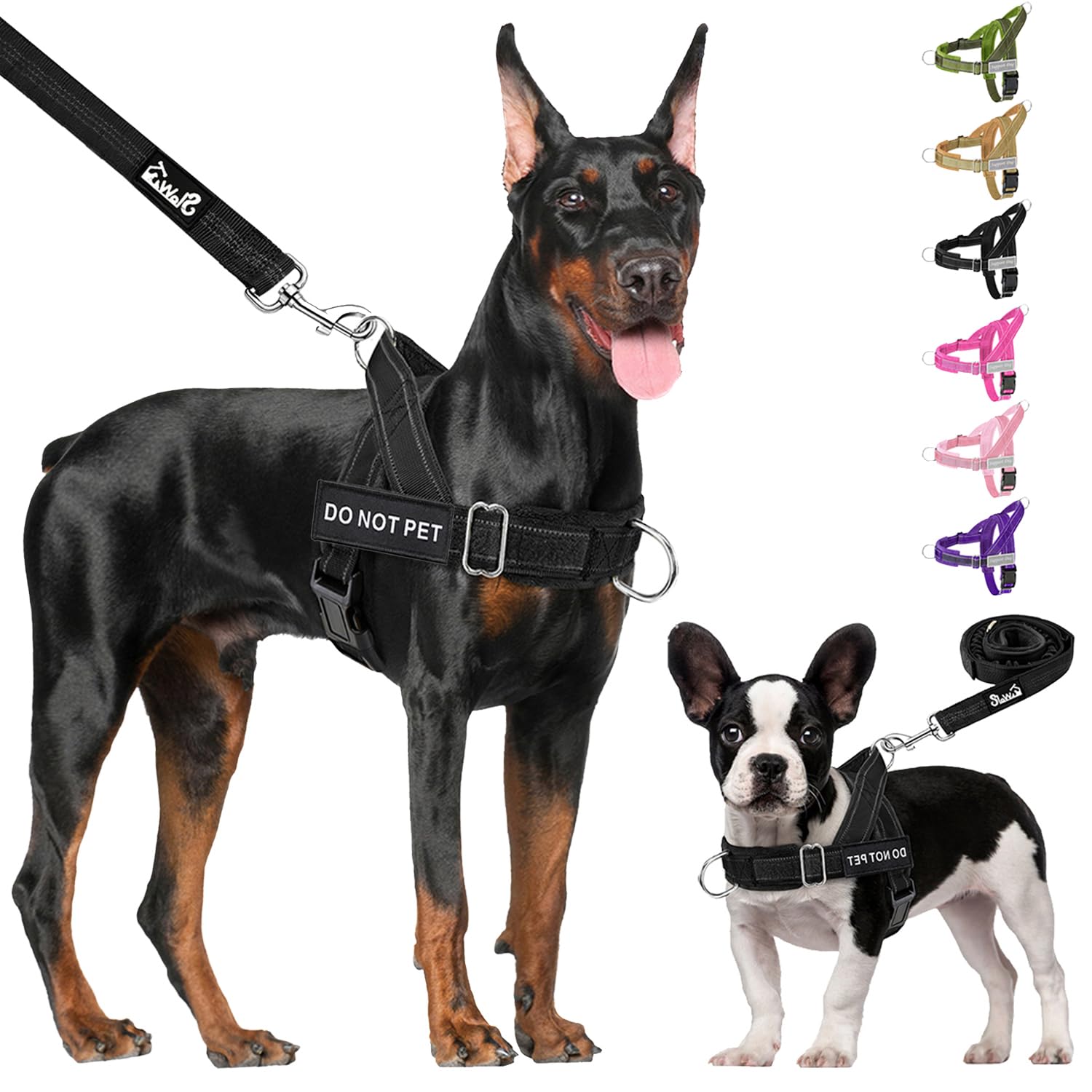 Harnais Lukovee vu de face, sans tir, pour des promenades plus confortables.