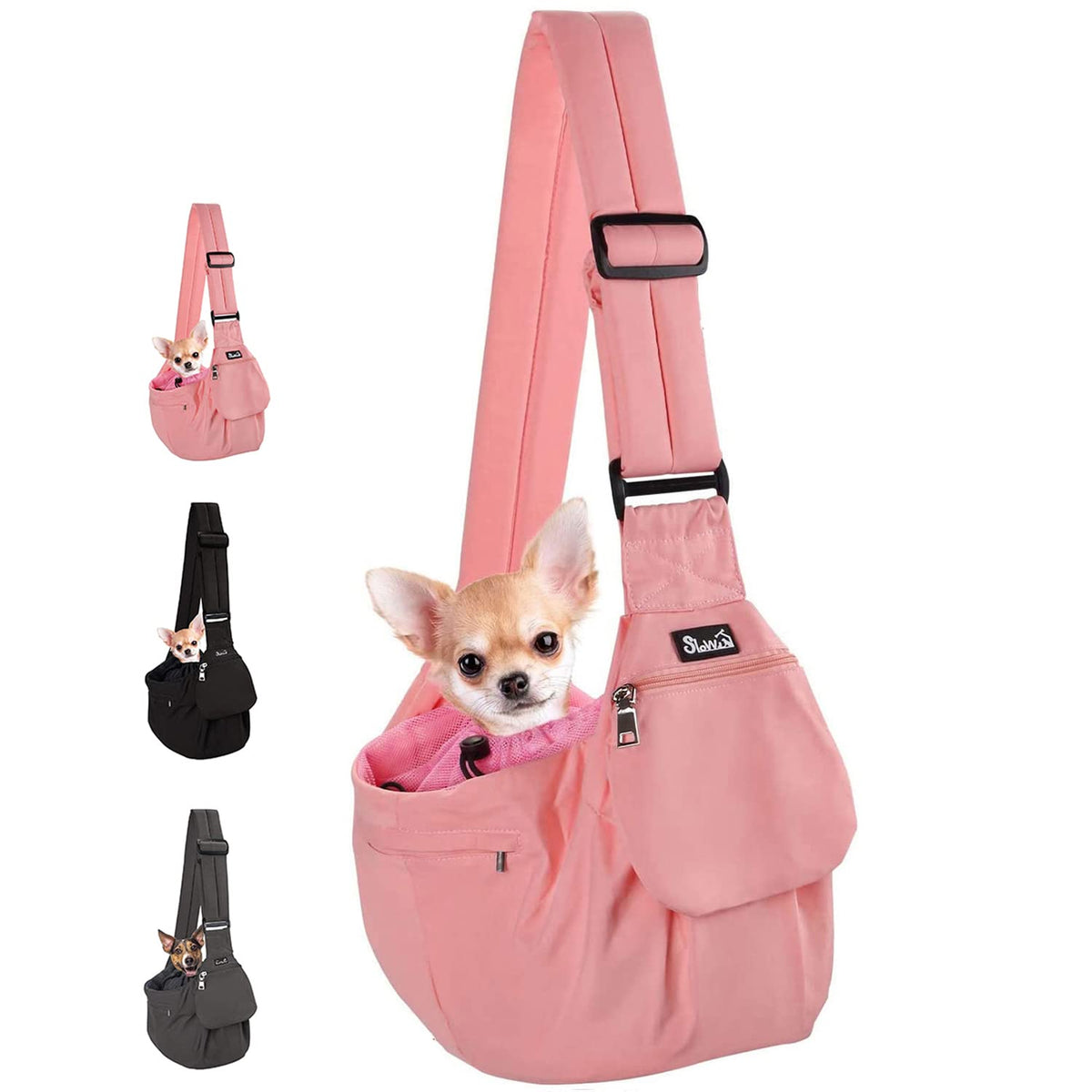 Porte-chien Lukovee petit avec fond amovible offrant un soutien confortable lors des promenades.