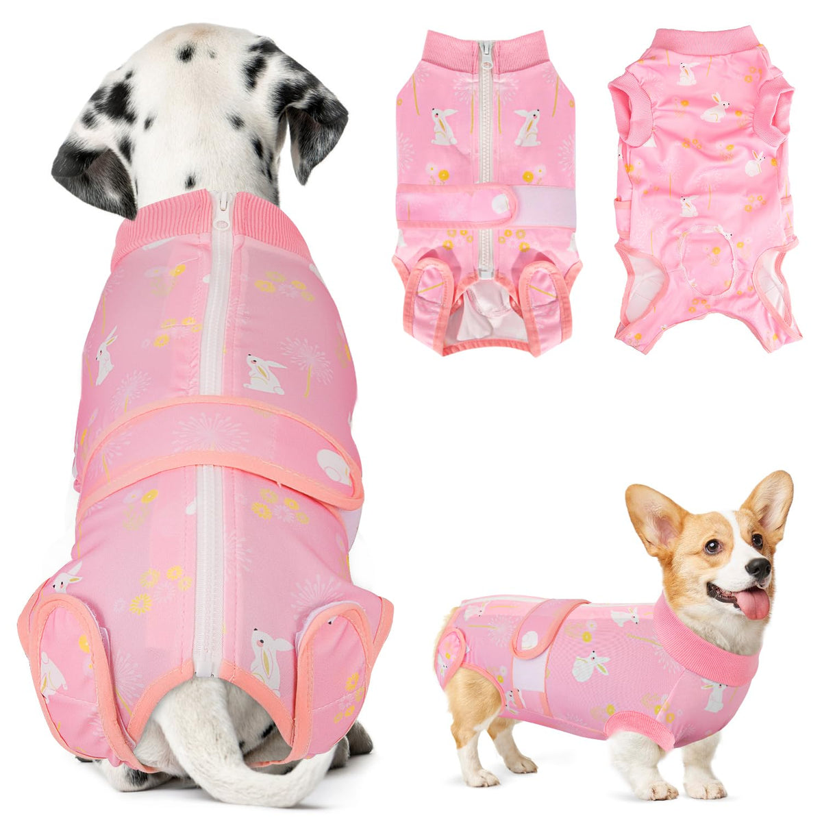 Lukovee combinaison récupération chien: fermeture dos, mise rapide et pratique.