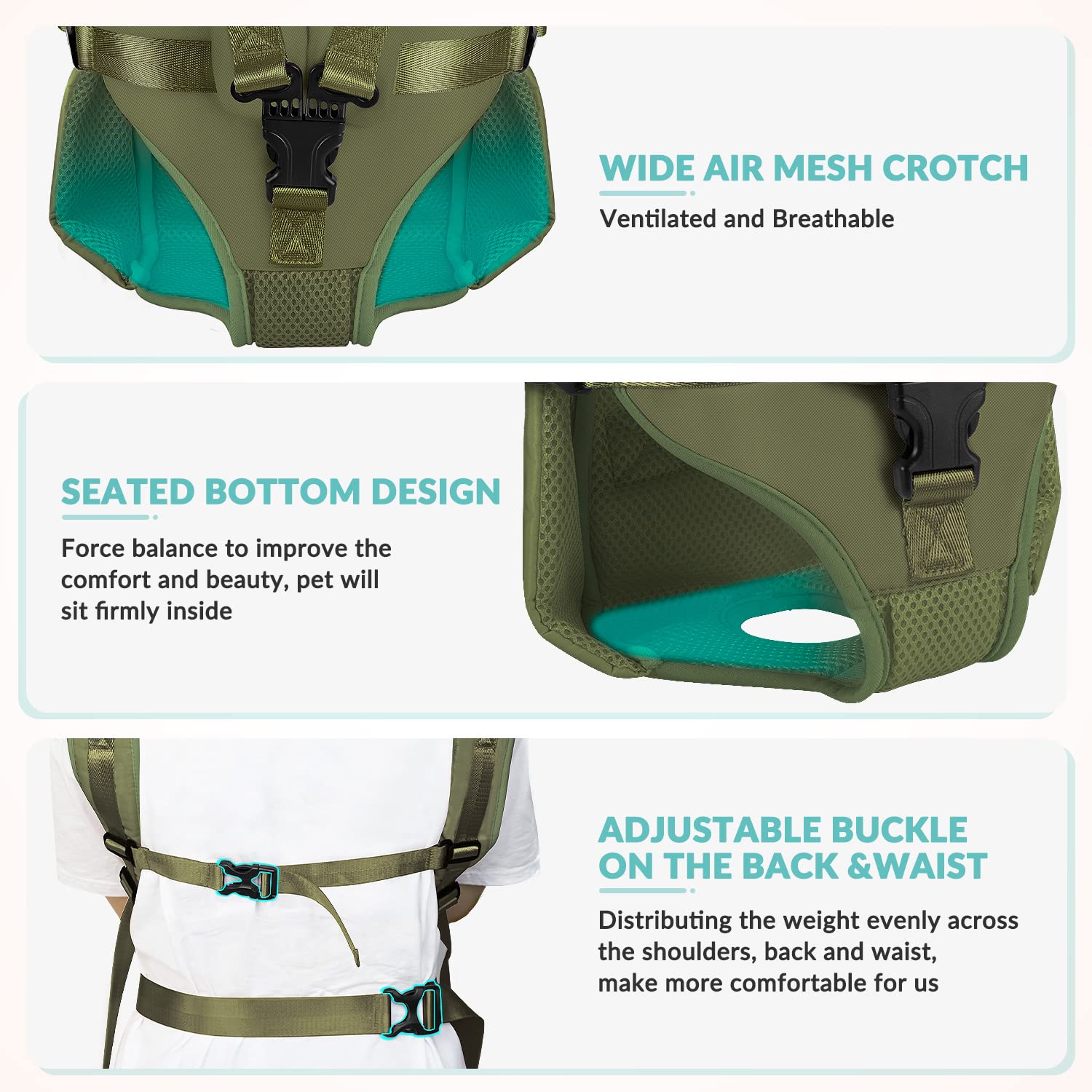 Lukovee sac-dos-chien bande elastique confort — maintien flexible et sécurisant.