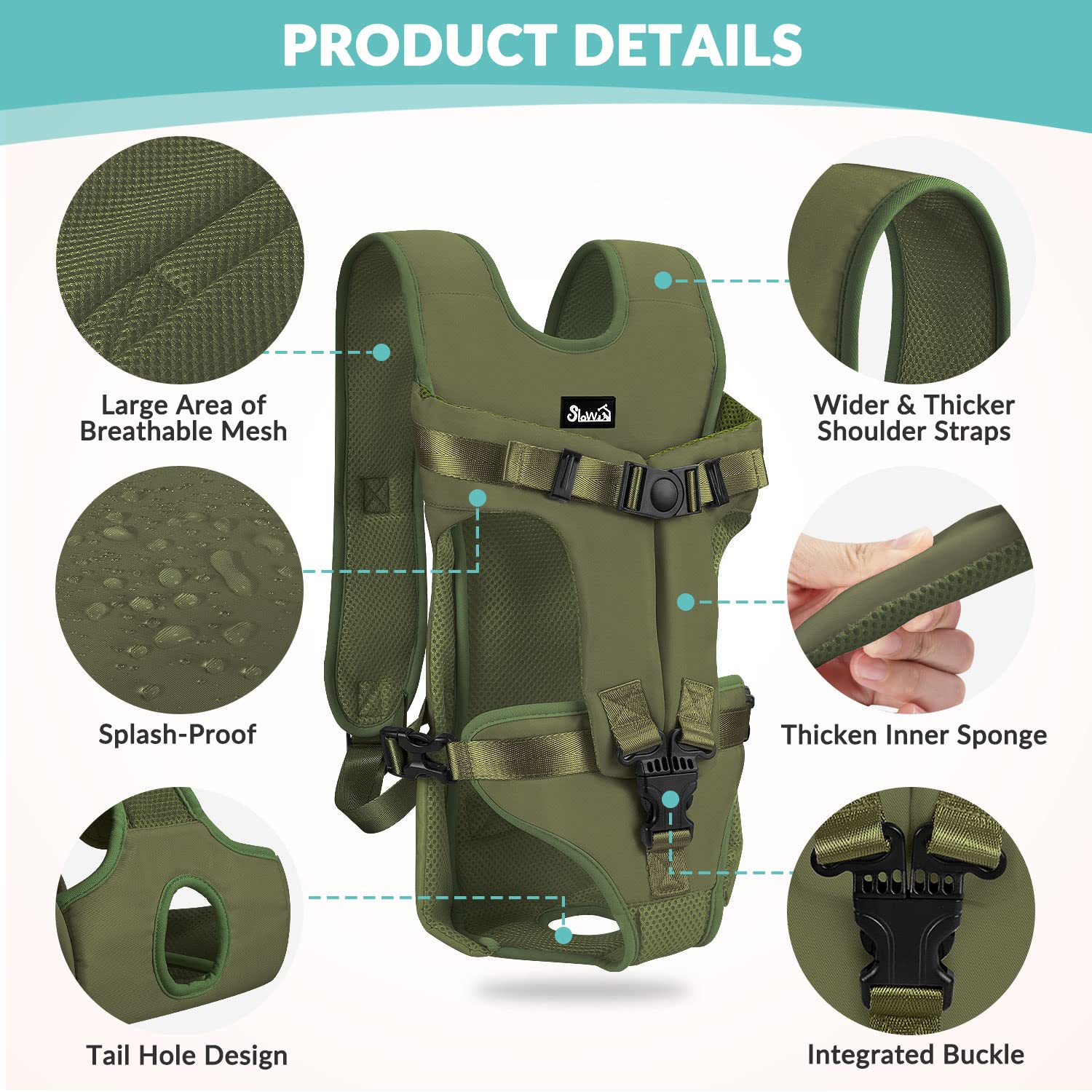Lukovee sac-dos-chien boucles sécurité — ajustement sûr pendant les activités.