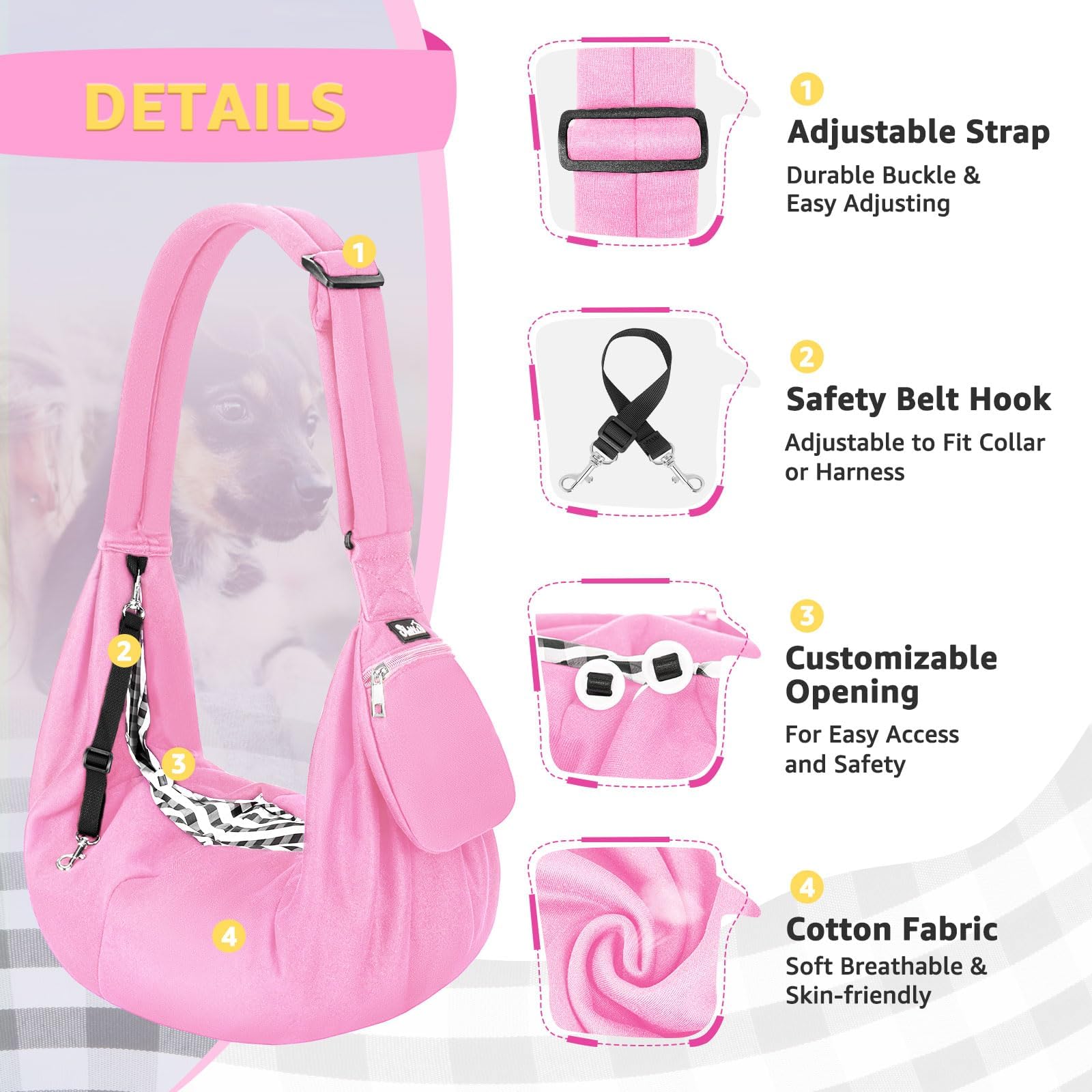 Lukovee sac-portage animal sécurité renforcée pour trajets sécurisés.