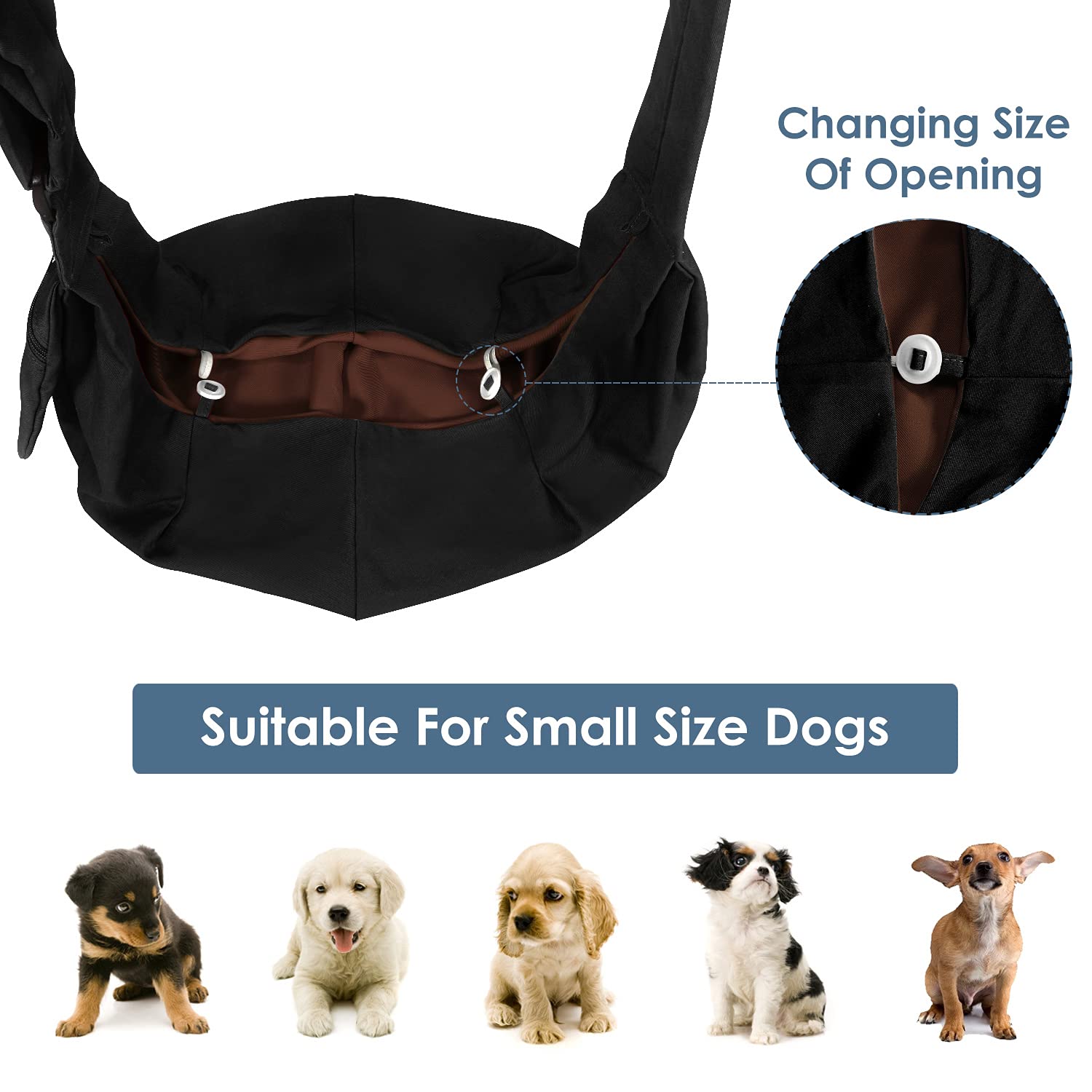 Lukovee sac porte-chien: attache sécurité et boutons pour garder votre animal en sécurité