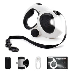 LULUPET laisse rétractable 16ft LED pour promenade nocturne plus sûre.