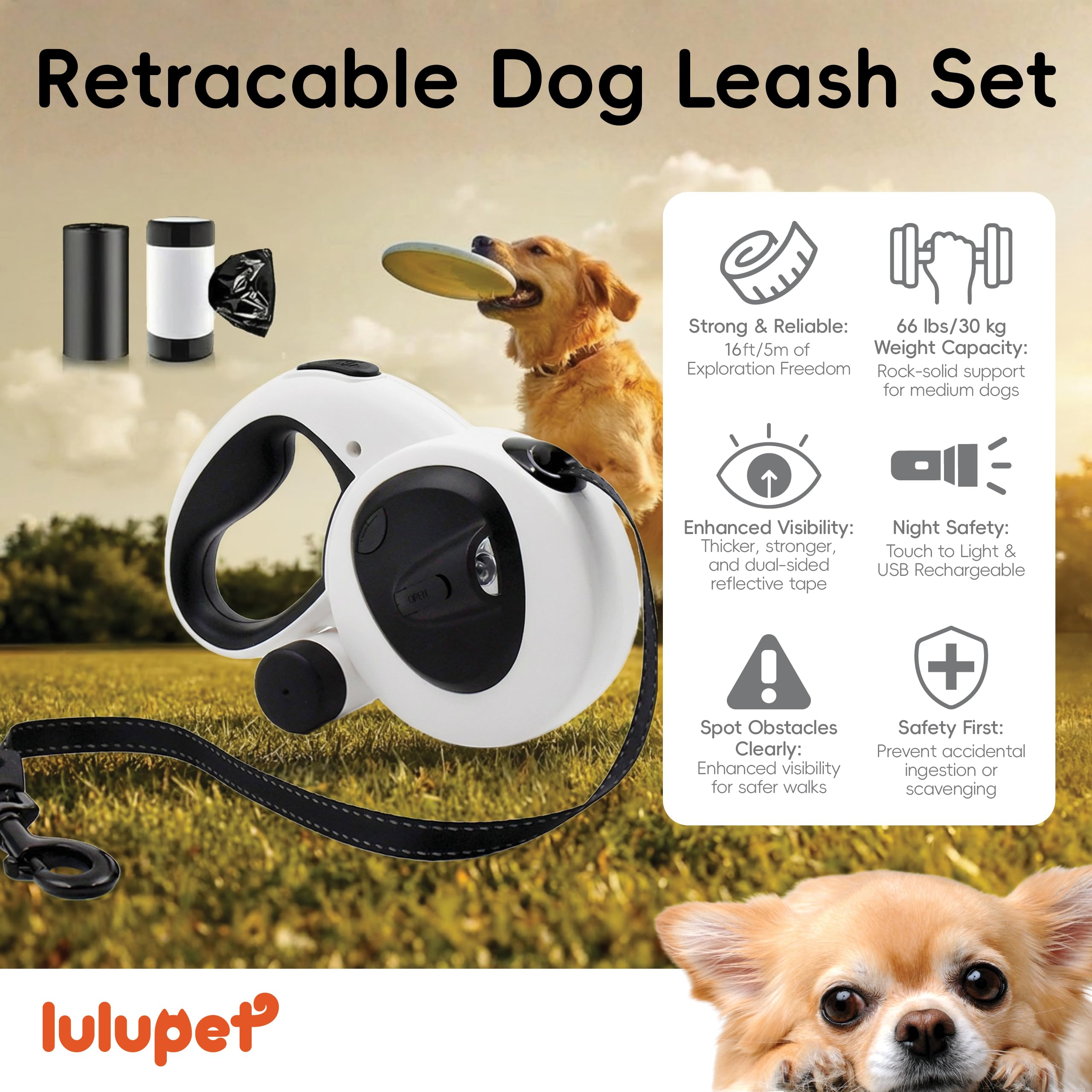 LULUPET système 360 degrés sans enchevetrements pour chaque mouvement.
