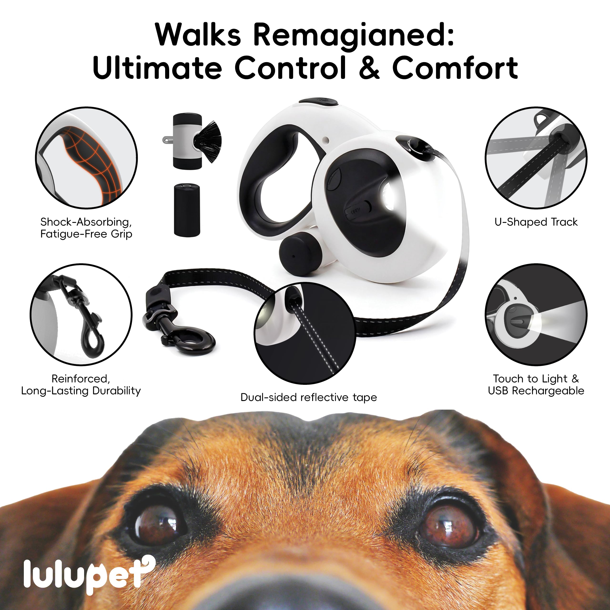 LULUPET poignée ergonomique antidérapante pour un confort durable.