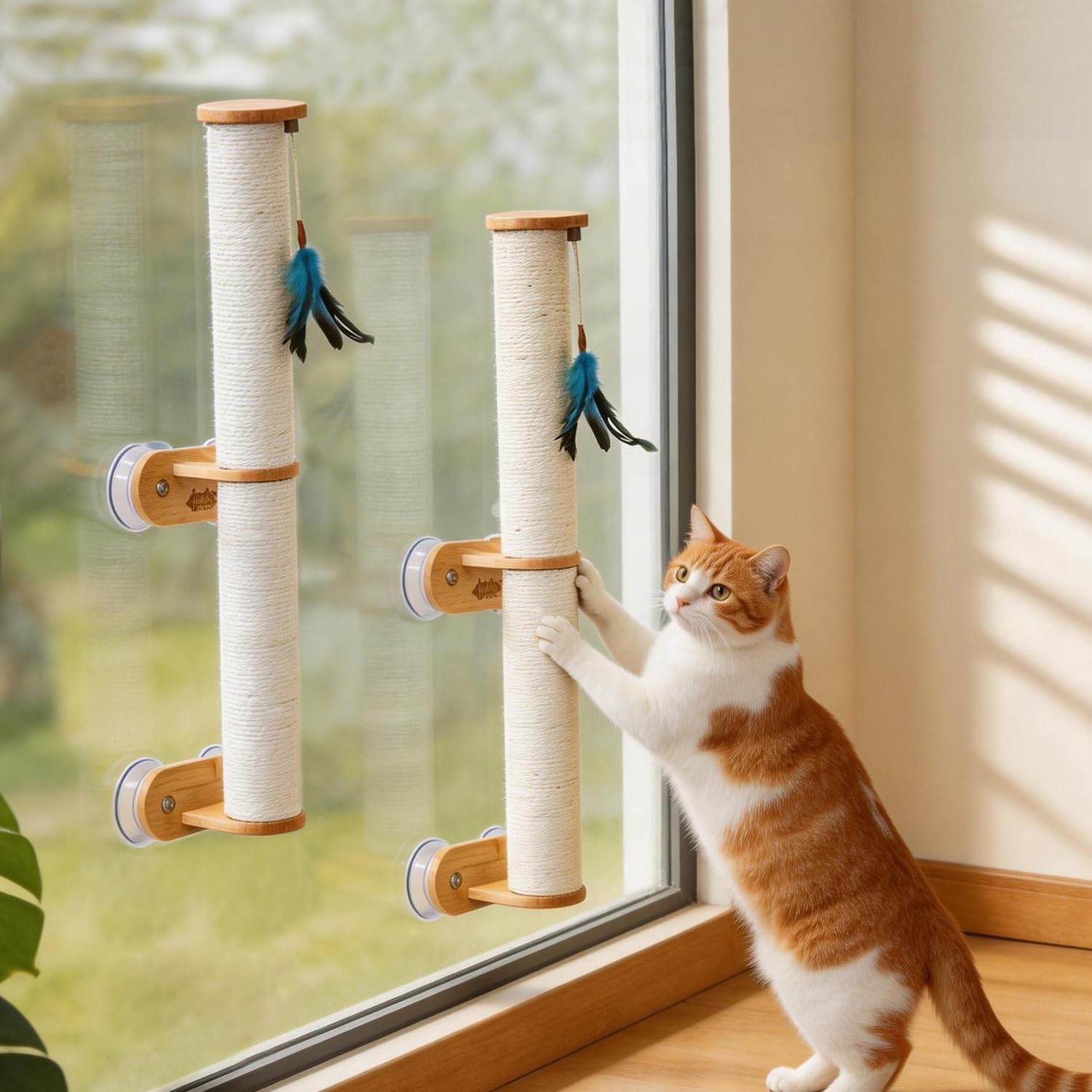 Griffoir Lulu's World avec jouet plume intégré pour stimulation et jeu.