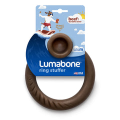 Chien en action avec le Ring Stuffer Lumabone, chien qui mâche et joue