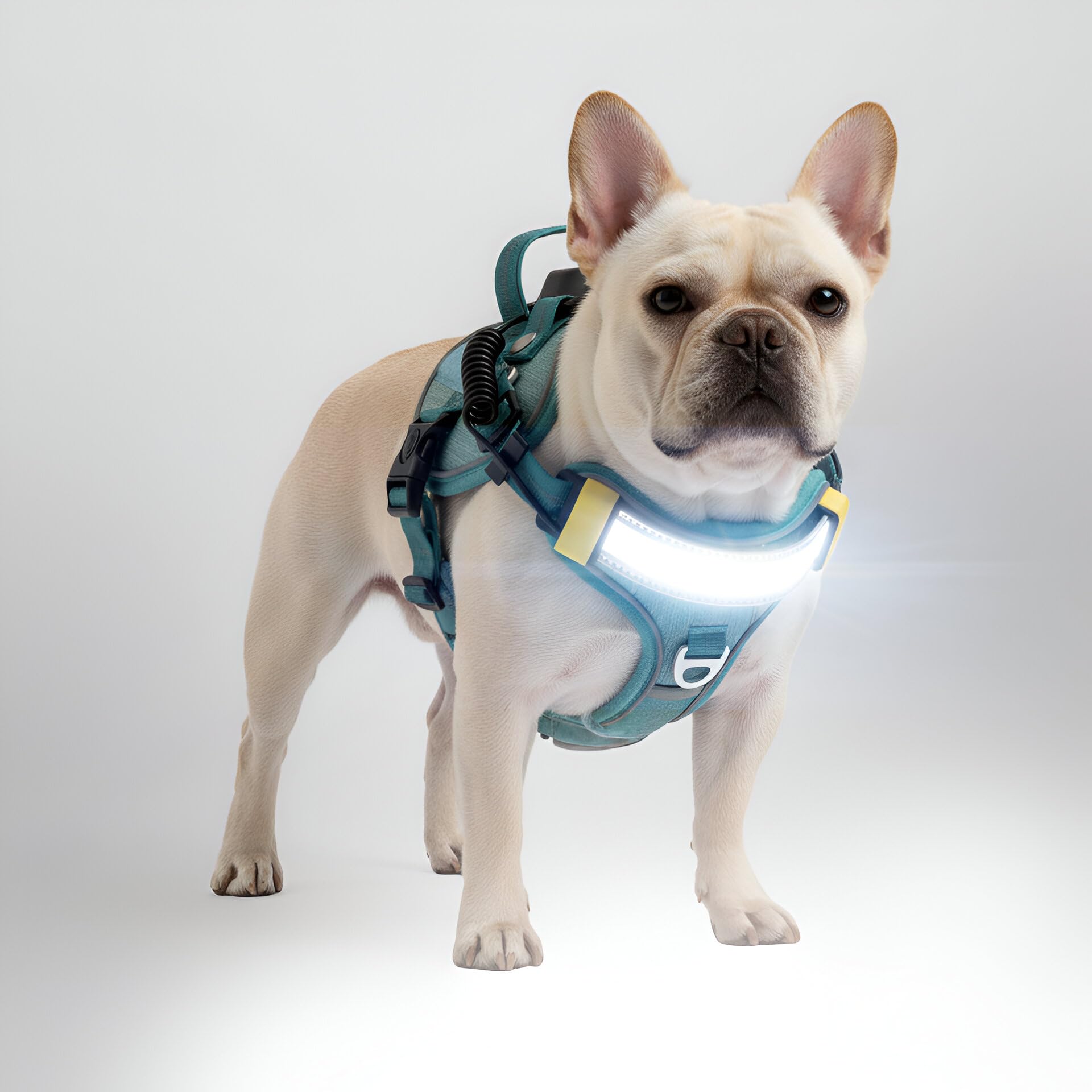 Harnais Lumi One DEL pour chien offrant 1000 lumens pour une visibilité nocturne accrue.