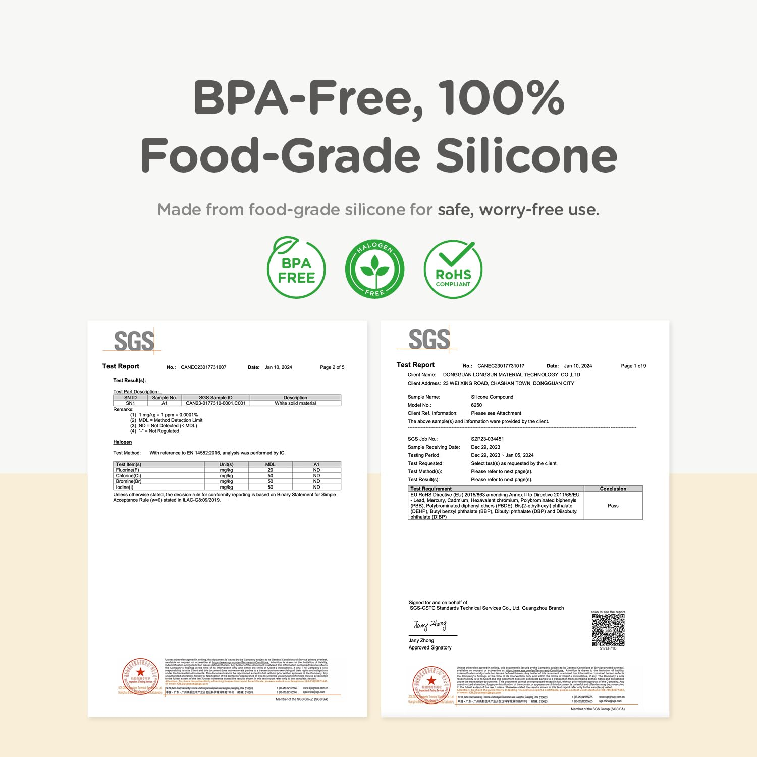 Silicone sans toxines Lunabear, durable et sûr pour les repas.