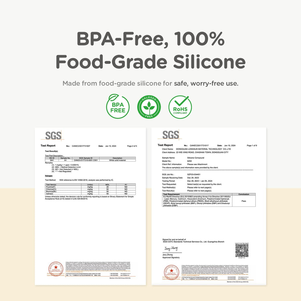 Silicone sans toxines Lunabear, durable et sûr pour les repas.