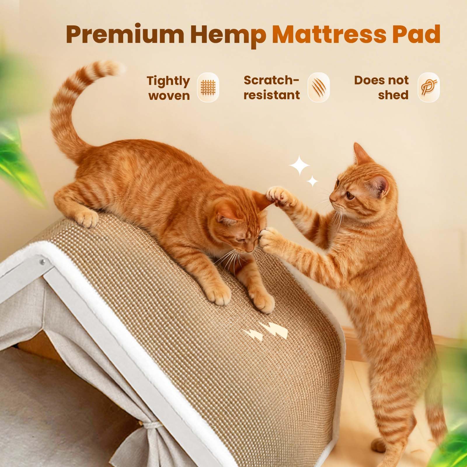 Cadre bois solide LUNNTE avec rideaux pour chat.