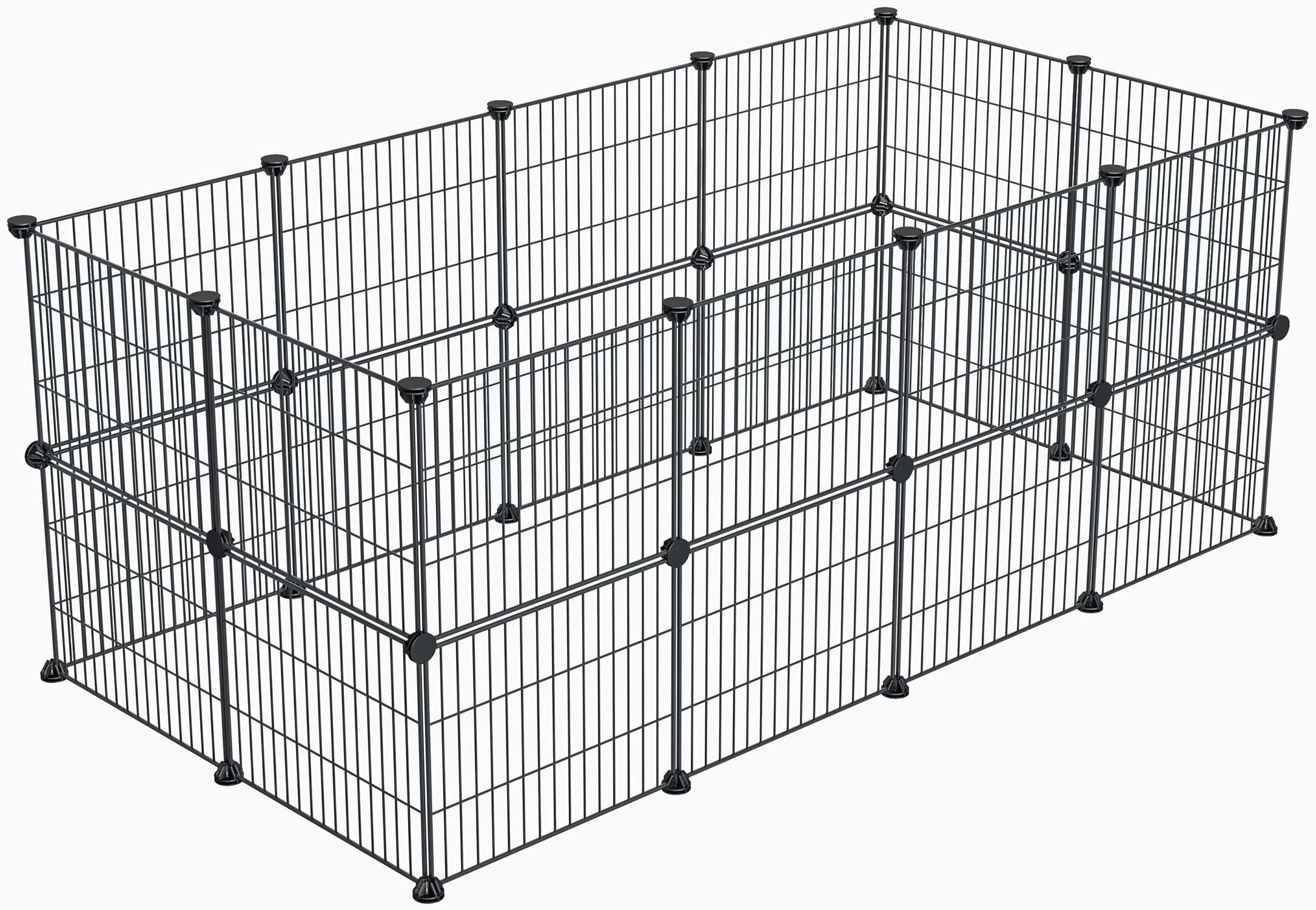 LURIVA Enclos petit animal en métal noir, robuste et durable pour petits compagnons.
