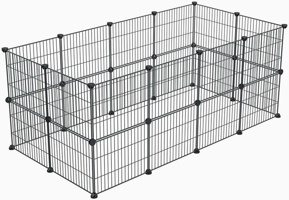 LURIVA Enclos petit animal en métal noir, robuste et durable pour petits compagnons.