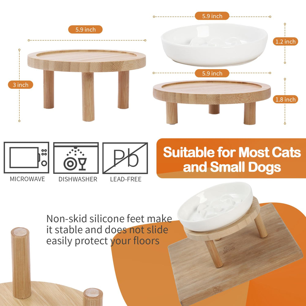 Bol Lusifaco pour chat, largeur 5,9 pouces, pratique et confortable pour les moustaches.