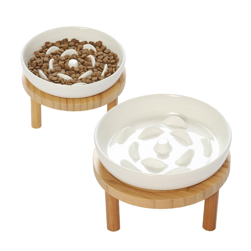 Lusifaco gamelle surlevee pour chat en ceramique, bol large et stable pour repas propres.