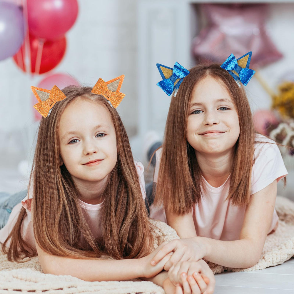 Coiffure enfant Lusofie bleu avec paillettes, parfait pour déguisements.