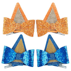 Épingles Lusofie avec oreilles de chien bleues et paillettes, parfaites pour Halloween.