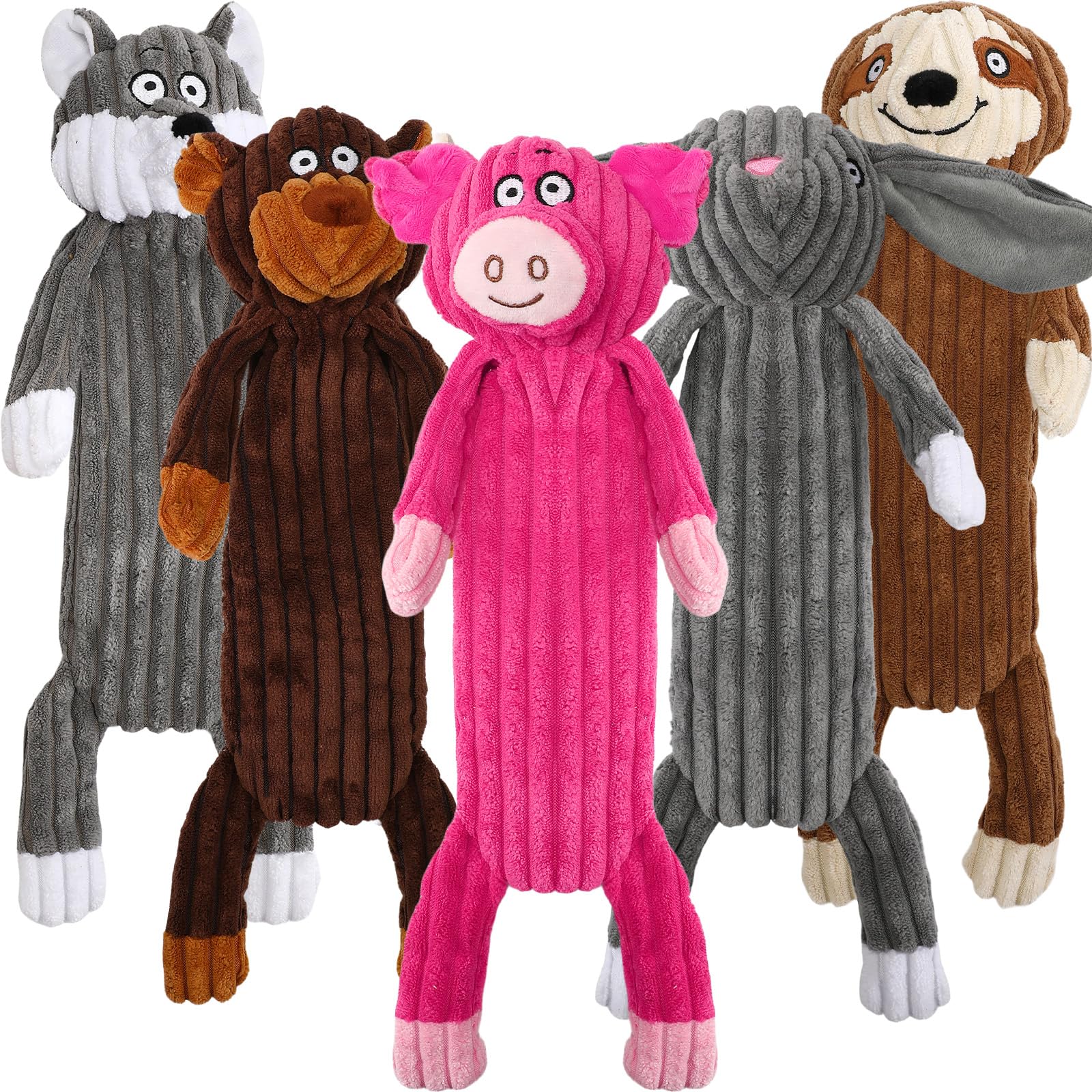 Jouet Luudoogs sans rembourrage, ensemble cinq pièces, pratique et facile à nettoyer.