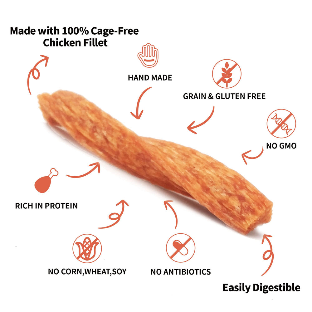 Bâtons poulet LuvChew pour chien, récompense savoureuse et pratique.
