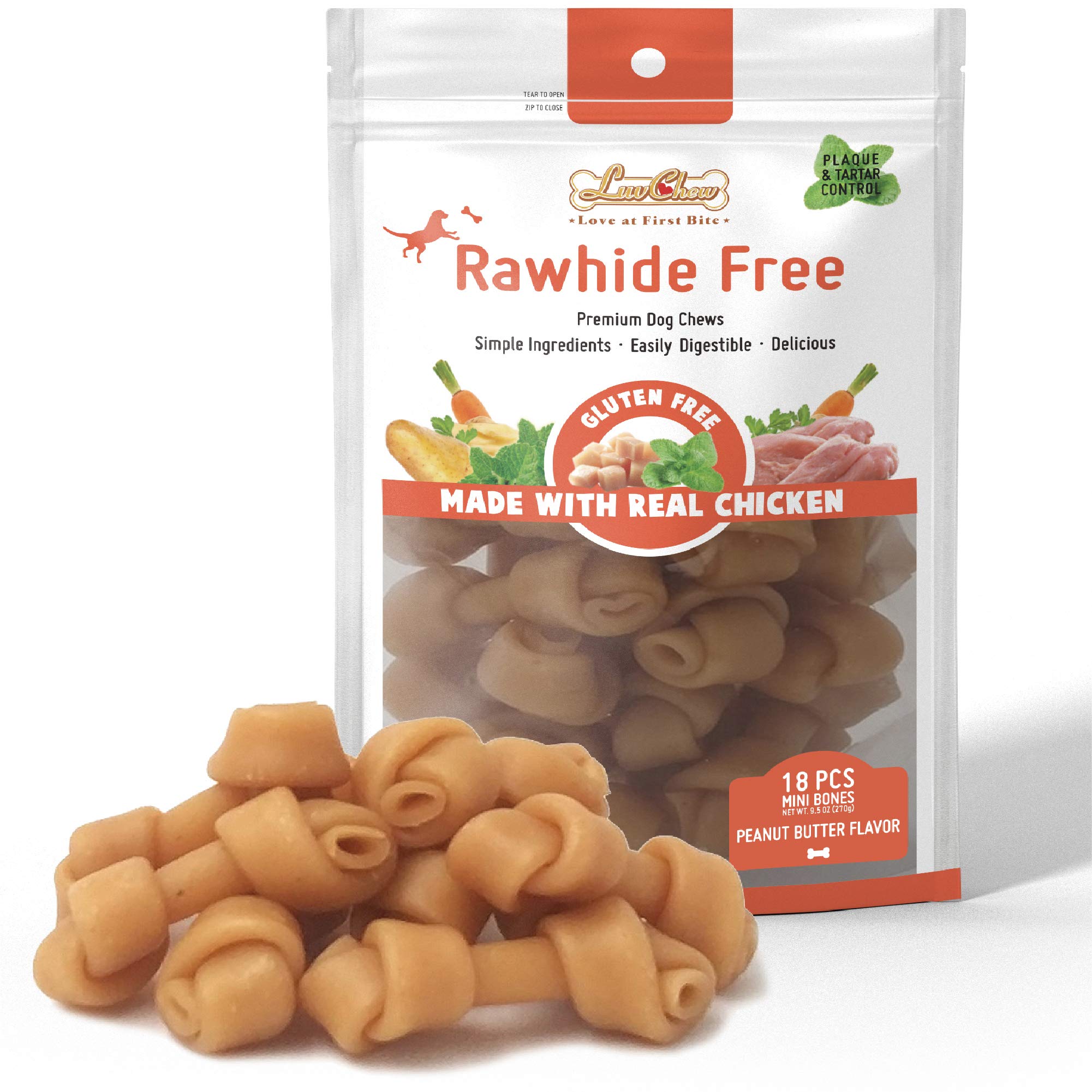 LuvChew emballage etiquettes - présentation claire du produit et ingrédients limités