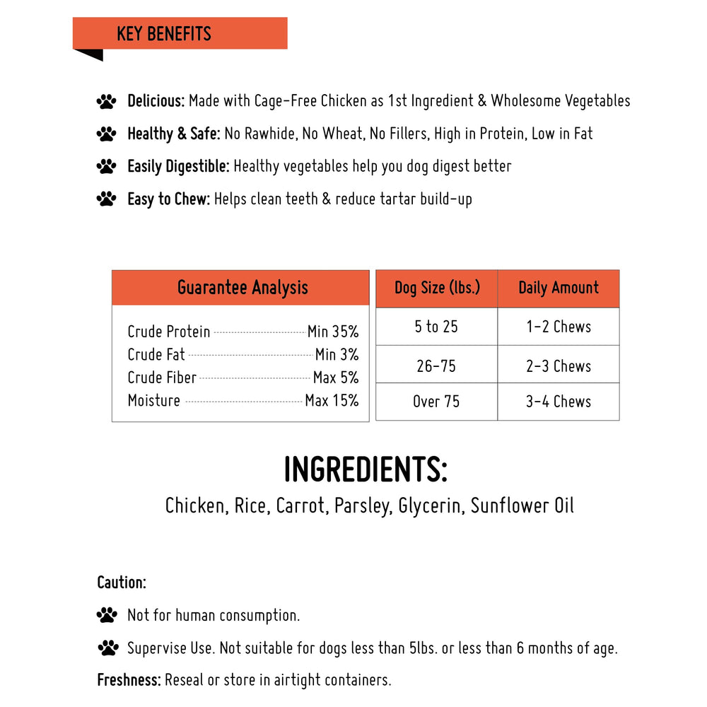LuvChew bâtons poulet, format pratique pour les sessions d'entraînement.