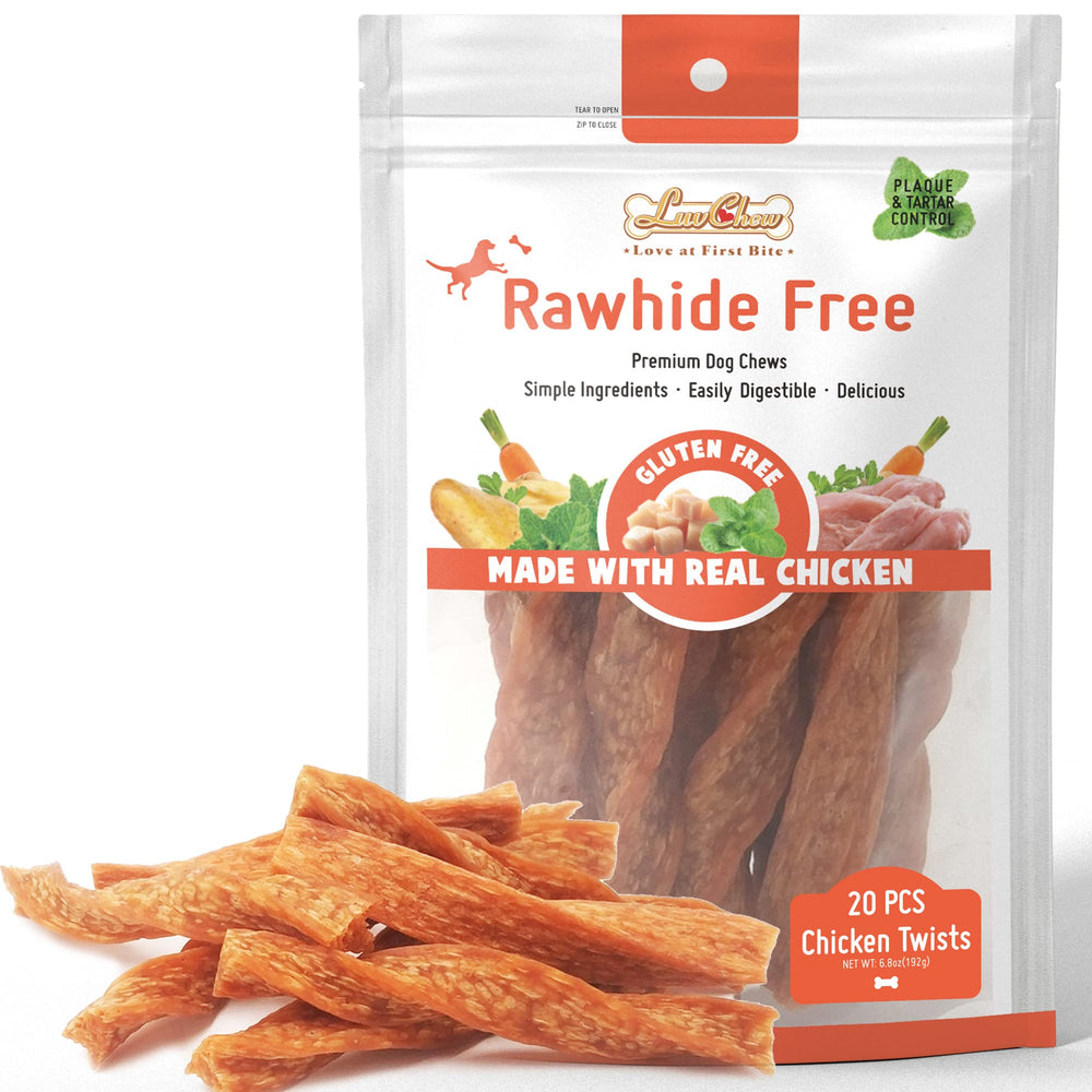 Friandise LuvChew torsades poulet pour chien, idéale pour l’entraînement.