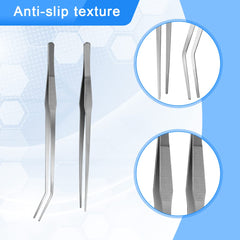 Pinces Luxiv longues antidérapantes avec embout denté, tenue stable lors de la manipulation.